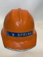 Vintage Original E. D. Bullard Hard Boiled Aluminum Orange Hard Hat Helmet picture