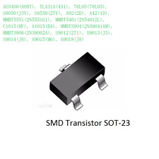SMD Transistor SOT-23 TL431A S8050 A92 A1015 S9014 MMBT5401 - 18 Values Choice picture
