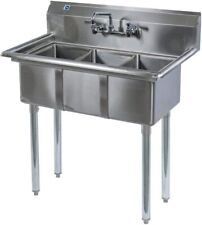 Commercial Stainless Steel Kitchen Three 3 Compartment Bay Sink with 10
