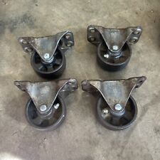 (4) MH 338 VINTAGE INDUSTRIAL BASSICK  FIXED CASTERS W ZIRC FITTINGS picture