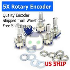 5X EC-11 Rotary Encoder Digital Potentiometer 20mm Knurled Shaft with Switch USA picture
