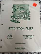 Vintage Buckeye NOTE BOOK FILLER UNOPENED PACK The Finke Company Dayton Ohio picture