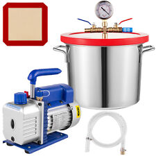 4 CFM Vacuum Pump 2 Gallon Vacuum Chamber Degassing Kit 1/3HP Single Stage picture