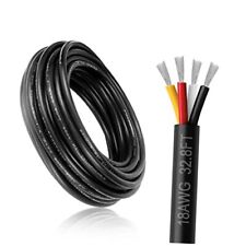 4 Conductor Wire, 32.8FT Black PVC Stranded Tinned Copper 32.8FT/10M 18 Gauge picture