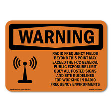 Radio Frequency Fields Beyond ANSI Warning Sign Metal Plastic Decal picture
