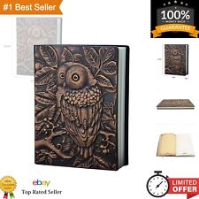 Vintage Handcrafted Leather Diary with Antique Owl Emblem - 200 Pages Planner picture