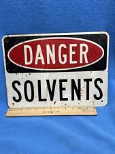 Danger Solvents Metal Sign 14x10 Vintage Industrial Factory Poison Safety Ad picture