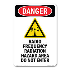 Radio Frequency Radiation ANSI Danger Sign Metal Plastic Decal picture