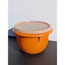 1970's Vintage Tupperware Fix N' Mix Harvest Orange Bowl / Lid | Made in Canada picture