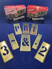 Vintage Reese's Interlocking Brass Stencils - 2” Letters & Numbers-48pcs picture