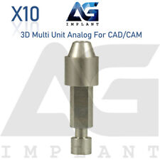10 3D Multi Unit Analog For CAD/CAM Library Stainless Steel Lab  picture
