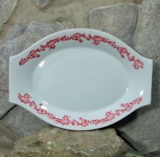 Vintage Paul McCobb Jackson China Red and White Pattern Restaurant Ware Platter picture