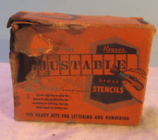 Vintage Reese’s Adjustable Brass Stencils In Original Box Numbers 3