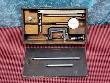 VINTAGE STARRETT NO. 196 DIAL INDICATOR KIT W/ WOODEN CASE  picture