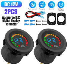 2Pcs Waterproof CAR Battery Meter DC 12V Voltmeter Digital Display Voltage Gauge picture