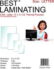 Best Laminating 100 5 Mil Letter Laminating Pouches, 9