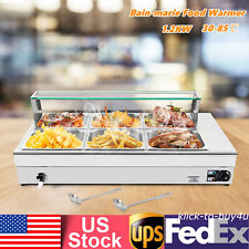 1.2KW Commercial 6 Pans Bain-Marie Buffet Countertop Food Warmer Steam Table  picture