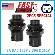 2 Pack SPST Normally Open Momentary Push Button Switch Black    32731B picture
