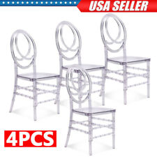 Set of 4 Modern Acrylic Ghost Dining Transparent Crystal Table Side Party Chairs picture