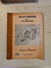 Vintage 1959 Massey Ferguson Mf 1 Post Hole Digger Owner's Manual  picture