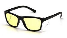 Pyramex Conaire Yellow/UV400 Safety Glasses Sun Built In Side Shield Wrap Z87+ picture