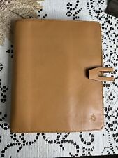 Franklin Covey Genuine Leather Tan 7-Ring Binder Organizer Vintage picture