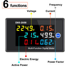 Digital LCD AC Panel Meter Voltage Amps Frequency Energy Power 40-300V 0-100A picture