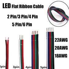 Flat Ribbon Cable 2/3/4/5/6-Way Flexible PVC Extension LED Connector Wire Cable picture