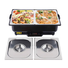 2x4.5L Stainless Steel Electric Buffet Server Warmer Trays Chafing Dish 110v picture