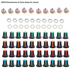 10 PCS 1K,2 K,5K,10K,20K,50K,250K ohm Linear Taper Rotary Potentiometer US Stock picture