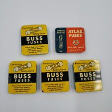 Vintage Buss and Atlas Fuse Tins Lot - 16 Fuses, 5 Tins AGX SFE-14A Untested picture