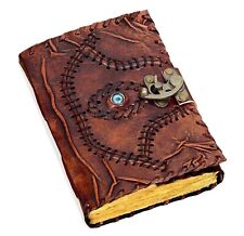 Hocus Pocus Book of Spells Evil Eye Leather Diary Notebook Leather Journal picture