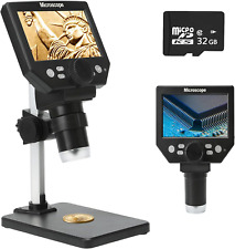 4.3 Inch LCD Digital Microscope with 32GB TF Card, 1000X Magnification, 12MP Ult picture