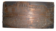 Vintage Antique Print Block HUGE Boat Blueprint Rare Copper Face Very Detaied picture