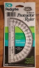 Vintage Pedigree Plastics Co Protractor Ruler Multi-Tool NOS 1977 Made In USA  picture