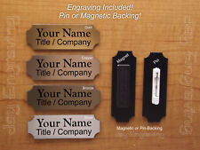 Custom Engraved 1x3 Name Tag | Gold Copper Bronze or Silver | Pin Or Magnetic picture