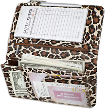 Zreal Server Book for Waitress, 5 X 9 Leopard Serving Books with Zipper Pouch, picture