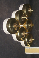 Vintage Brass & Ceramic Electric Switch Button One Way Home Decor SET OF 6 ### picture