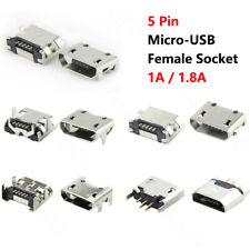 Micro USB Type B Female 5 Pin Jack Port Socket Connector Solder SMD SMT 90°/180° picture