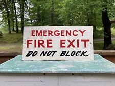 Vintage Emergency Fire Exit Sign 1950s Masonite Do Not Block picture