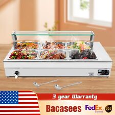Commercial Food Warmer Steam Table Countertop Buffet Server Bain Marie 6 Pans picture