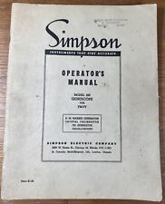 Vintage Original OEM SIMPSON Model 480 Genescope For FM-TV Operator's Manual picture
