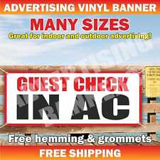 GUEST CHECK IN AC Advertising Banner Vinyl Mesh Sign Reception Motel Hotel Room picture