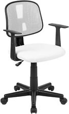 Flash Fundamentals Mid-Back White Mesh Swivel Task Office Chair with Pivot picture