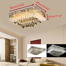 Luxury Square Crystal Light LED Glass Chandelier Droplet Fixture Ceiling Pendant picture