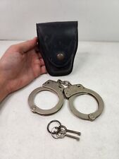 Vintage Smith & Wesson Standard Chain-Linked Handcuffs w/Keys & Belt Case Used picture