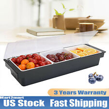 3-Tray Condiment Dispenser Compartment Chilled Server Bar Fruit Caddy Food Box picture