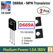 2 Pcs - D669A NPN Medium Power Transistor | TO-126 | 1.5 Amp 160 Volts | US Ship picture