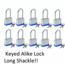 Lot of 10 Piece 40mm Laminated Pad Locks Keyed the Same Alike Wholesale picture