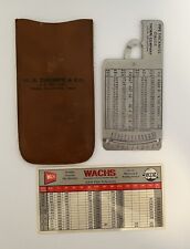 Vintage W. R. Thorpe Co. Pipe Thickness Gauge With Leather Case~Wachs ASA Chart picture
